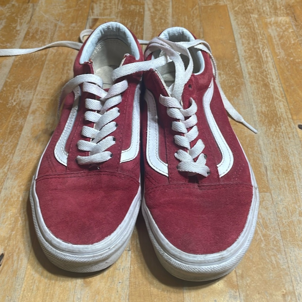 Vans Scotchguard red suede lace up sneakers
